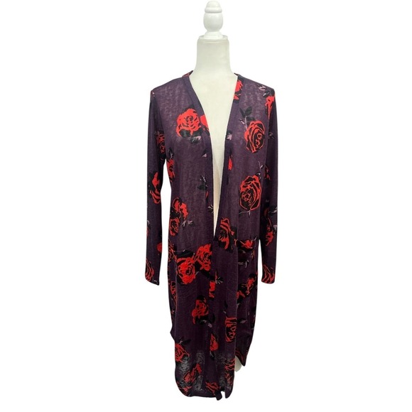 G by Giuliana Sweaters - G by Giuliana Rose Floral Duster Cardigan Longline Knit Large Boho Romantic